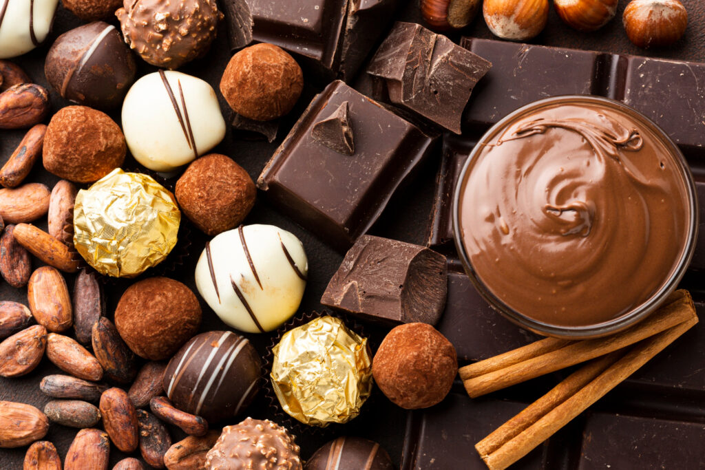 close up chocolate arrangement