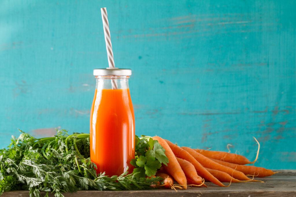 blurred carrot smoothie