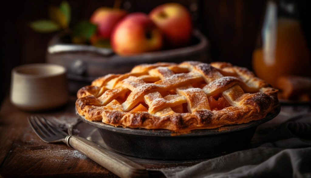 freshly baked apple pie sweet indulgence generated by ai