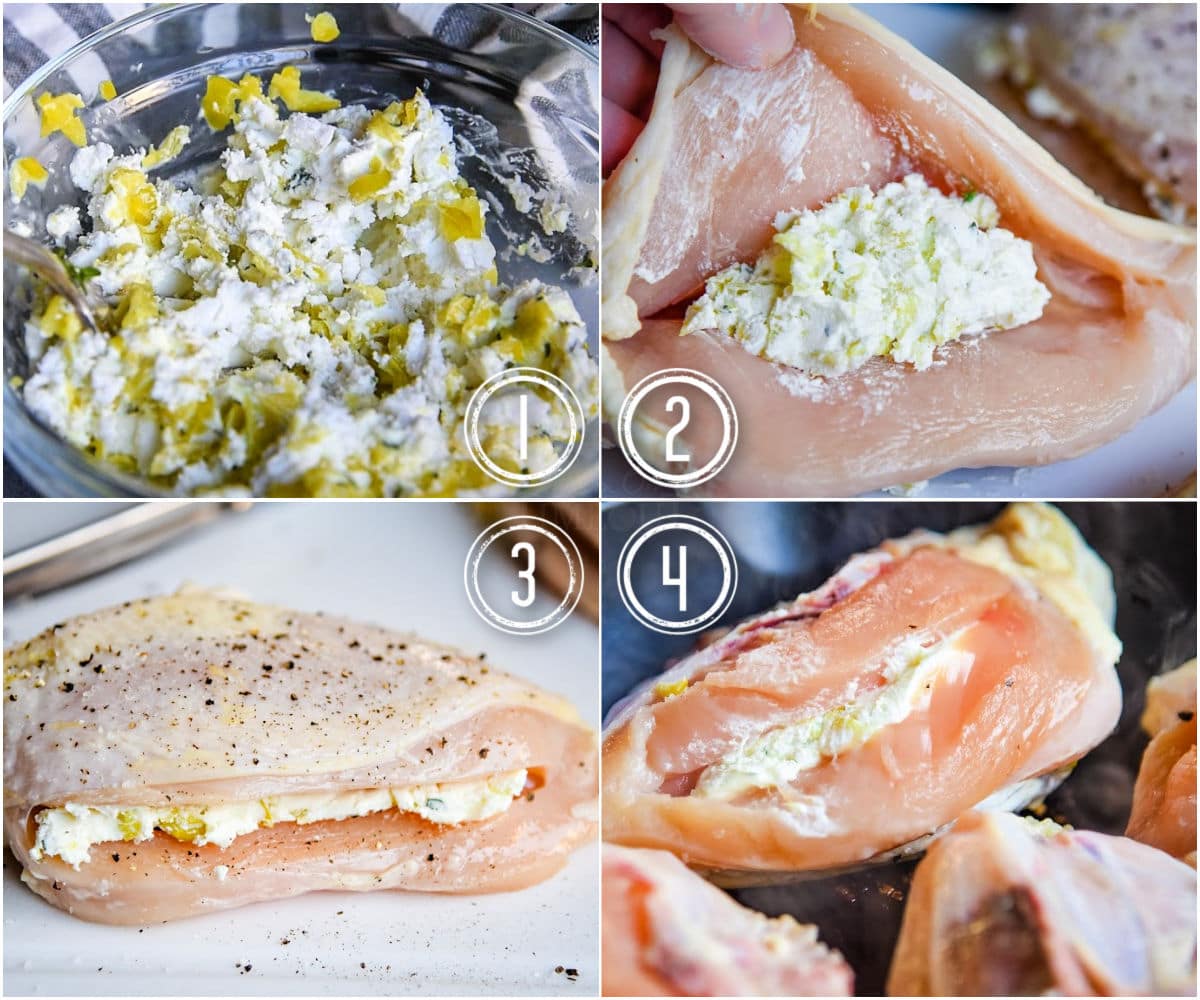 how to make stuffed chicken with goat cheese collage