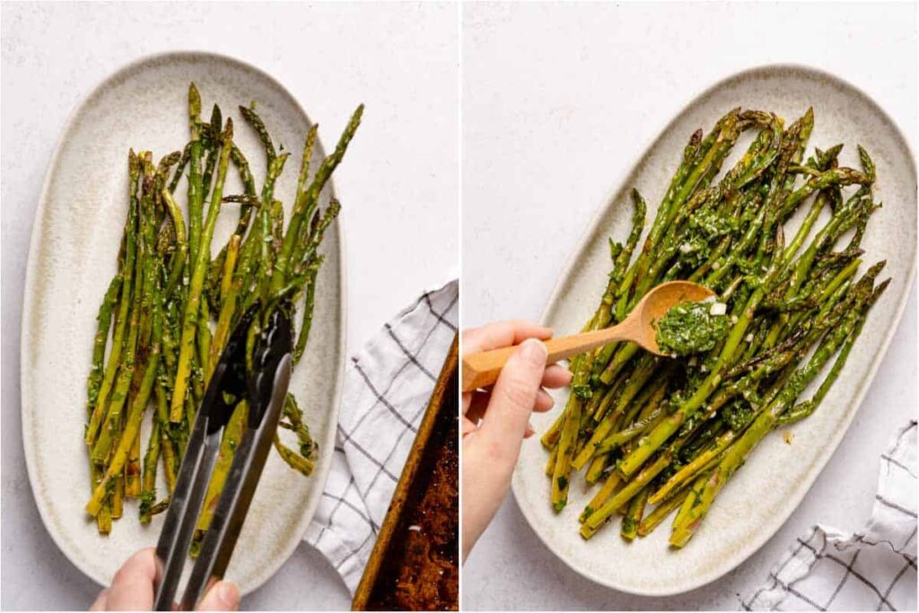 plating asparagus